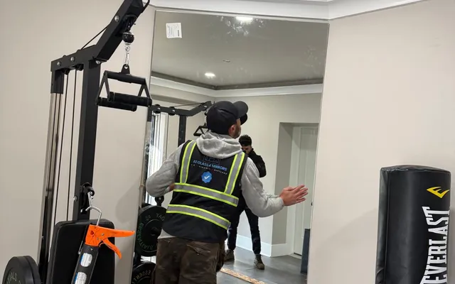 Custom mirror wall installation